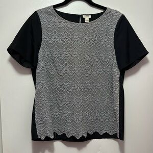 Grey and black J Crew top